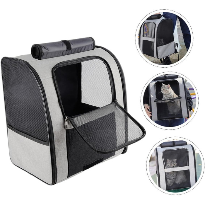 Транспортна сумка для домашніх тварин SHINEOFI з великим об'ємом, дихаюча, рюкзак для котів з практичними кишенями, зручний для подорожей