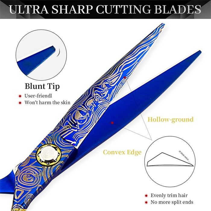 Набір професійних ножиць для грумінгу собак 6 дюймів (прямі та розріджуючі)