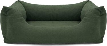 Ортопедичне ліжко для собак Emma | Ліжко-кошик для великих та середніх собак (Оливковий, 105x75 см)