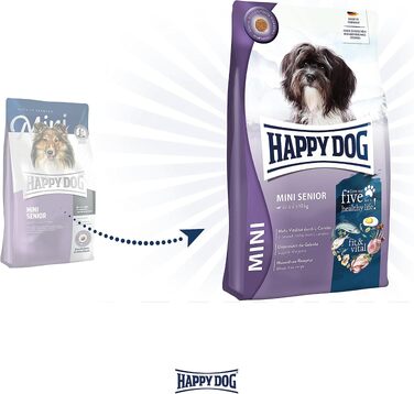 Повнораціонний корм для собак Happy Dog fit & vital Mini Senior для маленьких собак старшого віку, 4 кг