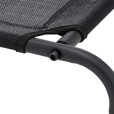 Лежанка для собак Relaxdays Outdoor, піднята лежанка до 35 кг, розмір 19x111x65 см, для саду, кемпінгу та відпочинку на природі, чорна