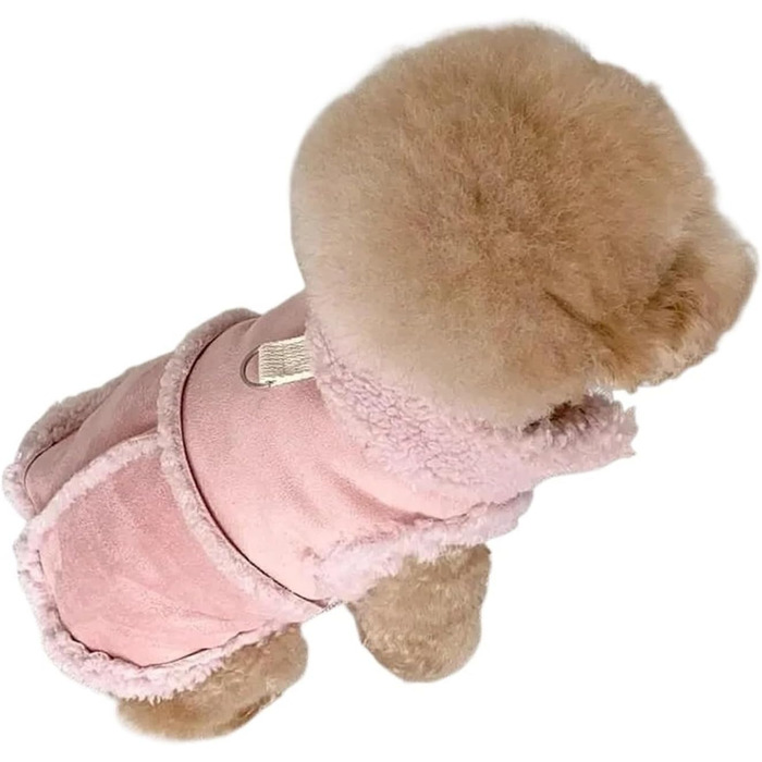 Теплий одяг для собак: куртки, аксесуари та сукні для маленьких та середніх порід. Дизайнерський одяг для чихуахуа, тепла та м'яка сукня рожевого кольору (L)