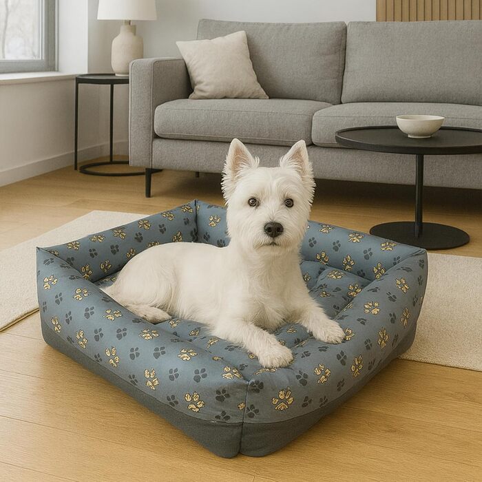 Водонепроникне ліжко для собак - ліжка для маленьких та великих собак - ліжко для собак з неслизьким дном - собачий кошик, собачий лежак 75x65x20 Великий слід