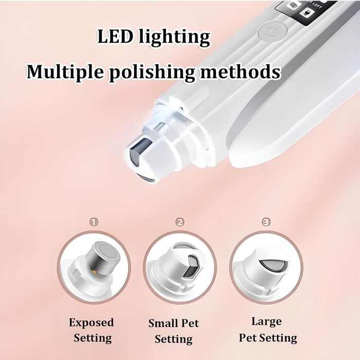 Набір для догляду за кігтями собак Nagelknipser з підсвічуванням 2 в 1 - LED-дисплей, USB-зарядка, алмазний нашийник, безпечний, тихий