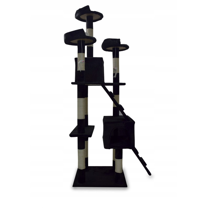 Високий когтеточка-комплекс Animel, чорний, 170 см, 7 рівнів, сизаль