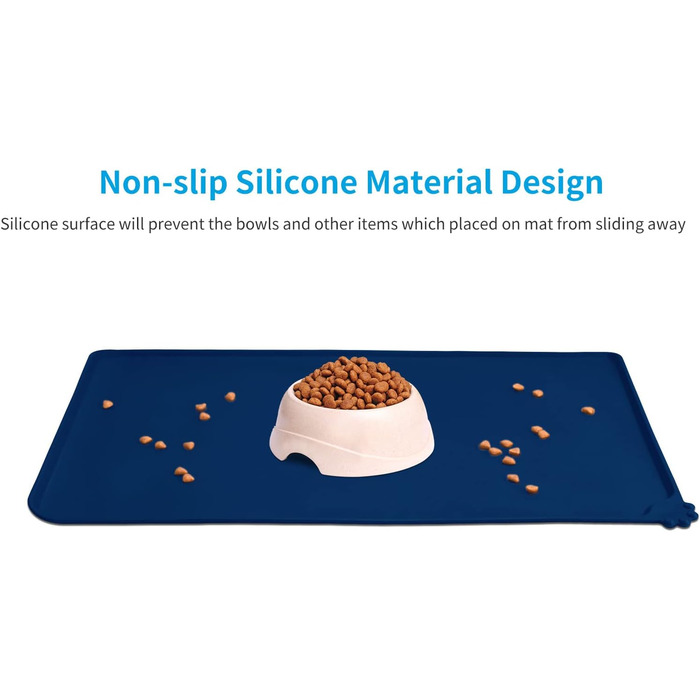 Силіконовий килимок для годування собак та котів AUDWUD, водонепроникний, антиковзний, 61x41 см, блакитний