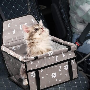 Підвищення для собак у машину Hdetransportbox - переносна підставка для собак з сумкою для зберігання - автокрісло для цуценят, складане, аксесуари для подорожей з домашніми тваринами для тривалих поїздок (сірий, B)