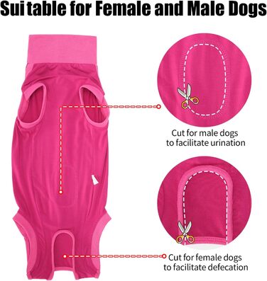 Одяг для собак після операцій Heywean – після кастрації/стерилізації, медичний жилет, для собак (L, Рожевий)