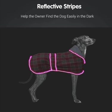 Тепла флісова жилетка для собак середніх та великих порід на зиму. Червона жилетка для собак Greyhound, Whippet з отвором для повідка та світловідбиваючими елементами.