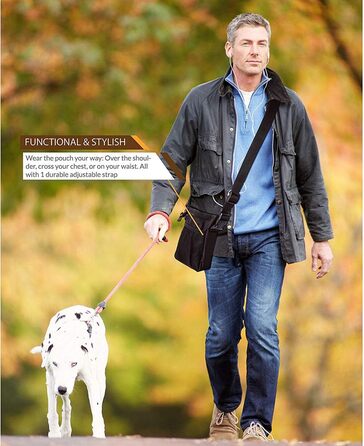 Сумка для ласощів для собак Hanwell з дозатором для прибирального інвентарю - водонепроникна, чорна