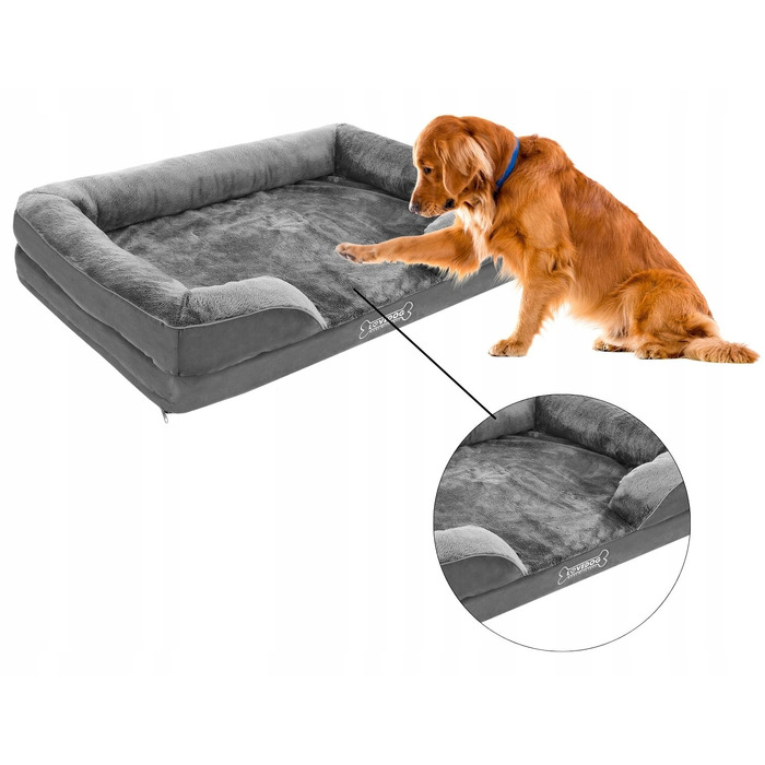 Ортопедичне ліжко для собак Lovedog, блакитне, 90 см x 60 см