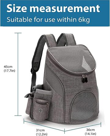 Сумка-переноска для котів та собак IFIKK: дихаюча, складна, з внутрішнім ремінним кріпленням, легка, чорна, червона, сіра (S)