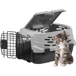 Транспортний бокс для кота Iris Ohyama 36.5л, сірий, 49x30.5x24.8 см, міцний, BPA-free