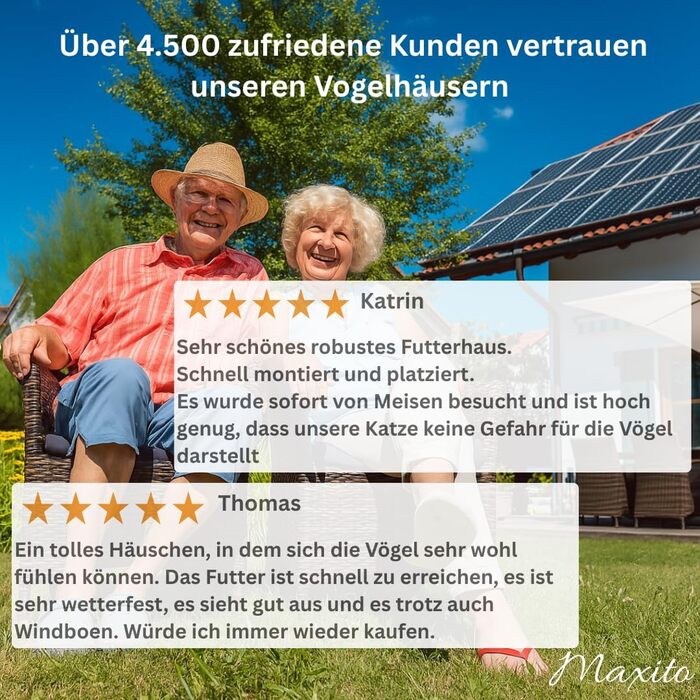 Пташник Maxito на стійкій підставці, 120 см, з металу, для саду, стійкий до погодних умов, декор для саду