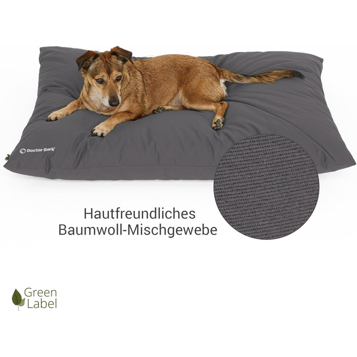 Килимок для собак Doctor Bark Country, великий, сірий, для собак великих порід, миючий, м'який, зручний, GreenLabel (Кілтрі-подушка - L, сірий)
