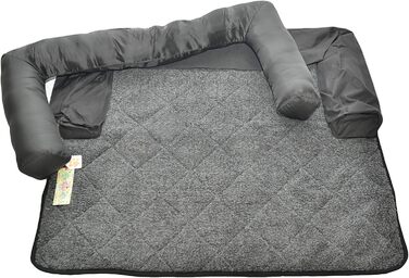 Підстилка для собак Raikou: м'яка лежанка-коврик для собак великих та маленьких порід (90x90 см, чорний меланж)
