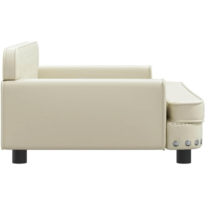 Крісло-ліжко для собак та котів з екошкіри, 90x53x30 см, кремовий колір