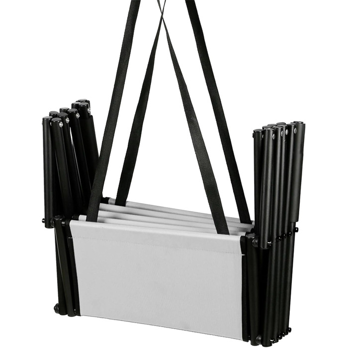 Рампа для собак у машину, складана, регульована висота, до 75 кг (чорний/світло-сірий)