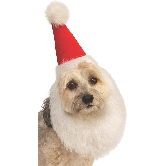 Костюм Святого Миколая для домашніх тварин Rubies Costume, M/L: шапка та борода