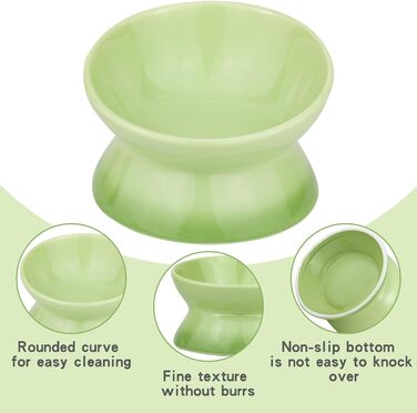 Підвищена годівниця для котів та собак Busnos, керамічна, жовта, 15.5x15.5x11 см