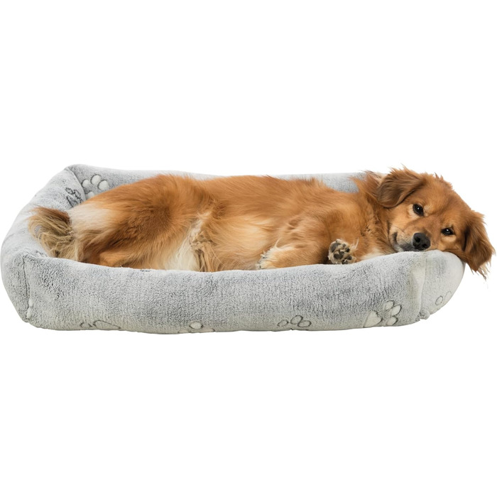 Крісло-лежанка для собак TRIXIE Nando, 60x50 см, сірого кольору, з м'якою наповнювачем, для середніх собак, антиковзаюче, 37845 L 50 x 60 x 9 см