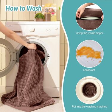 Ортопедичне ліжко для собак маленьких порід, водонепроникне диван-ліжко з бортиками, з підтримуючою піною, знімний та пральний чохол, водонепроникне дно, антиковзаюче (M 91*69*19 см, Колір: Коричневий)