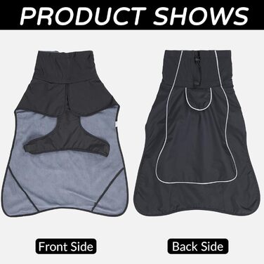 Водонепроникний собачий плащ, тепла куртка для собак з шлейкою, світловідбиваючий цуценячий плащ з флісовою підкладкою для великих, міцних собак, холодна погода, для використання в приміщенні та на вулиці, Зелений, Розмір: зелений (Чорний, L)