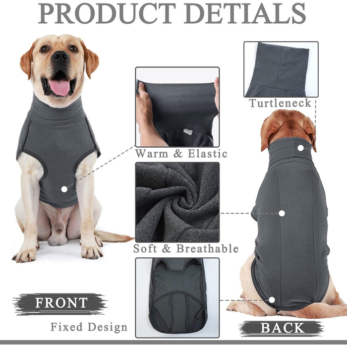 Теплий зимовий пуловер для собак, чорний, XXL. Зручний пуловер-мандель для маленьких, середніх та великих собак. Ідеальний для активного відпочинку та прогулянок на вулиці.