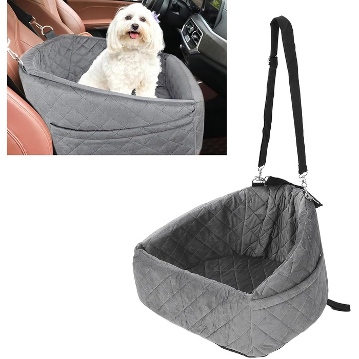 Автокрісло для собак Ejoyous: піднятий крісло для маленьких та середніх собак до 15,9 кг, знімний, з піною з пам'яті, сірий