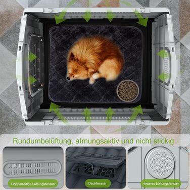 Будка для собак Aufun, пластикова, сіра, 65x56.5x67 см, M, для вулиці та дому, водонепроникна, ізольована