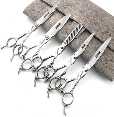 Професійний набір ножиць для стрижки волосся (5 шт.) - професійні ножиці для стрижки, ножиці для вирівнювання, ножиці для моделювання, для перукарів