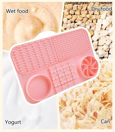 Килимок для облизування собак - Pink | Килимок для іграшок, годівлі, 15,12 x 9,84 x 1,54 см