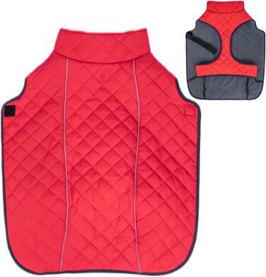 Зимовий теплий жилет для собак | Вітростійкий бавовняний жилет - теплий та м'який жилет для собак, для пікніків, прогулянок, катання на лижах, кемпінгу та міських прогулянок (червоний)