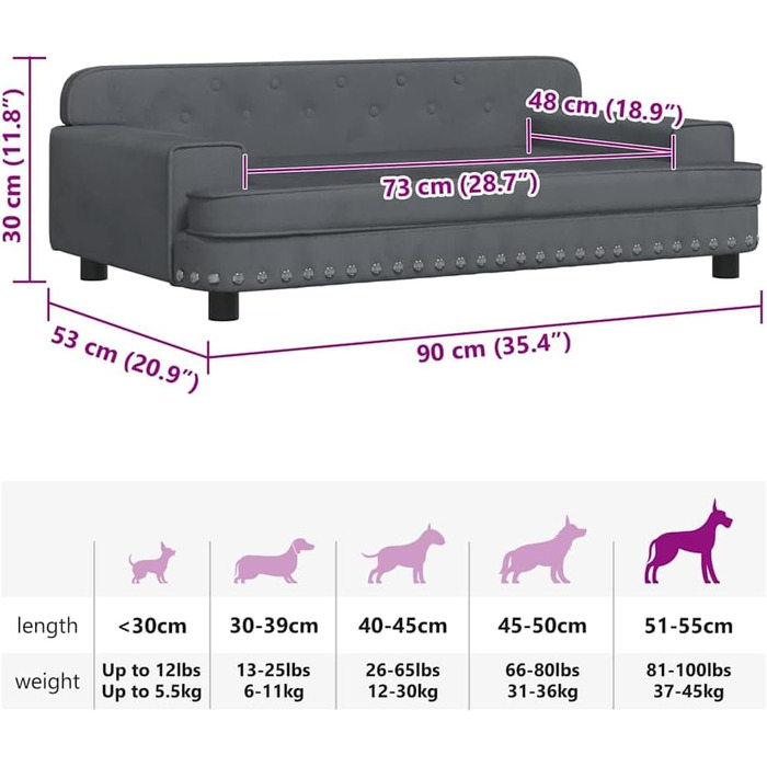 Килимок для собак VidaXL, м'який лежак для тварин, лежанка-софа для маленьких собак та котів, світло-блакитний велюр