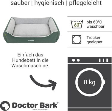 Крісло-лежанка для собак Doctor Bark GreenLabel XL (110x85 см) - Зелене, миється, з м'якого флусу