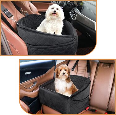 Автокрісло для собак Ejoyous - чорне, для собак до 15,9 кг, з пам'яті піною, знімний чохол