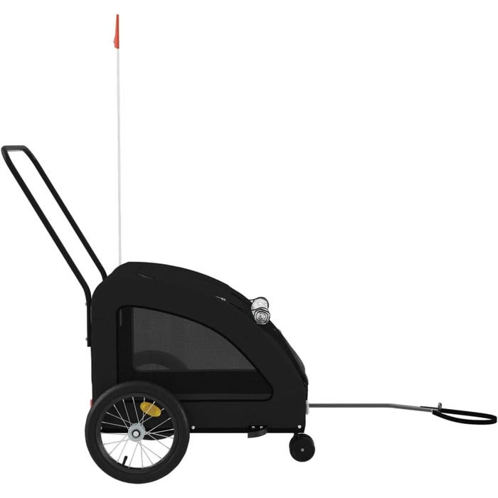 Фургон для собак VidaXL - чорний, 45 кг, Oxford-Gewebe, з прапором та відбивачами