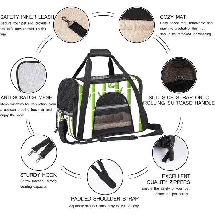 Транспортна переноска для собак та котів Xingruyun Bambus, 43x26x30 см - складана, з міцного оксфорду