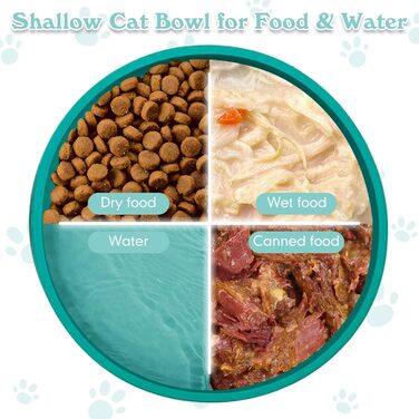 Набори мисок для котячого корму Apatal з нержавіючої сталі, 15 см, набір з 2 шт., для сухого та вологого корму, блакитні/зелені