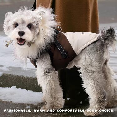 Водонепроникний жилет для собак з капюшоном, теплий жилет з шлейкою для собак, теплий та м'який, коричневий, S-3XL