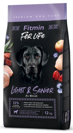 Корм для дорослих та літніх собак FITMIN Dog For Life Light Senior, 12 кг