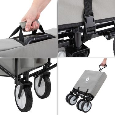Складаний візок Miweba MB-35 | Вантажопідйомність 120 кг - для дітей, саду, пляжу | Сірий