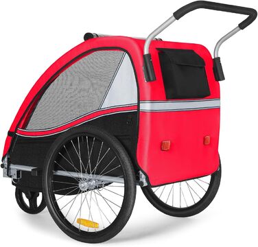 Дитячий причіп Tiggo VS 2-в-1: причіп для велосипеда та коляска-візок, червоний
