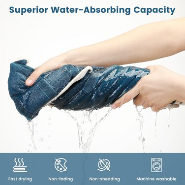 Рушник для собак PETTOM, блакитний, розмір M, мікрофібра, з клямками