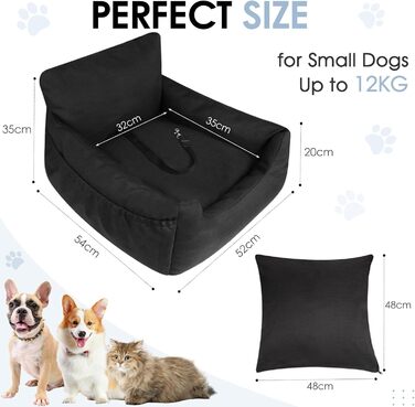 Автомобільний лежак для собак у багажник - зручний кошик для собак, чорний, 54x52x35 см