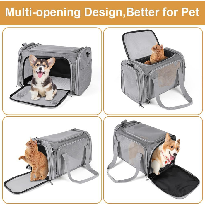 Складана переносна сумка-бокс для собак та котів VSSHE, 15 кг, сіра