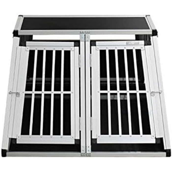 Транспортна переноска для собак Transportbox N73 з алюмінію, 92x93x63 см, з перегородкою та аварійним виходом, для безпечного транспортування в авто