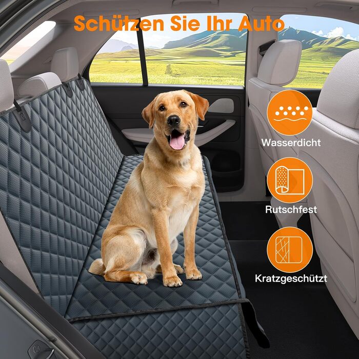 Автоматичний килимок для собак у машину JOEJOY, 137x120 см, чорний/сірий (захист від подряпин, вологості)