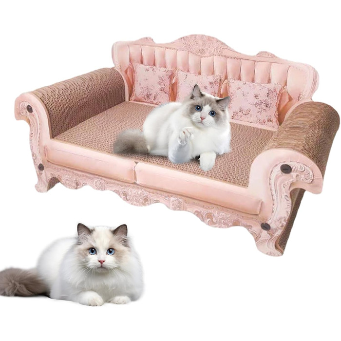 Кігтеточка для котів з картону, лежанка-софа, 60x24x30 см