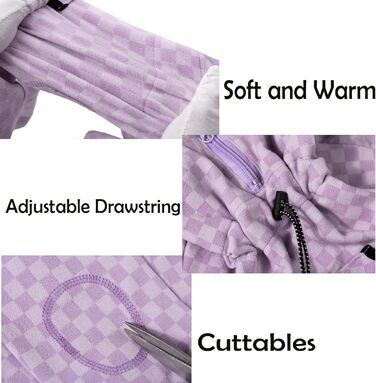 Теплий зимовий одяг для собак: флісовий теплий костюм, піжама, оверсайз, роллю, для маленьких та середніх собак, колір фіолетовий, розмір L